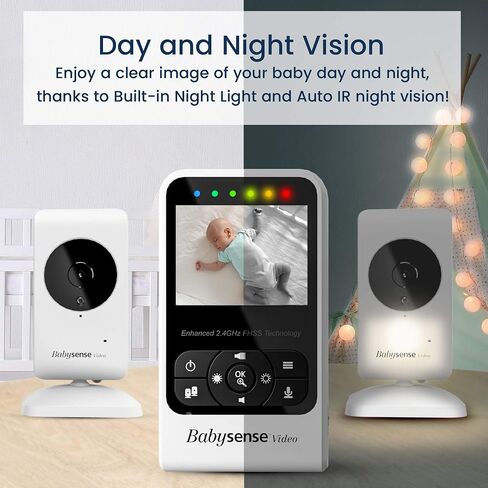 Babysense Video & Breathing Movement Monitor - FSA Video Baby Monitor with Breathing Motion Detection & Alerts Bundle Pack - Video Monitor V24R with Babysense 7 Under-The-Mattress Sleep Monitor in Kuwait