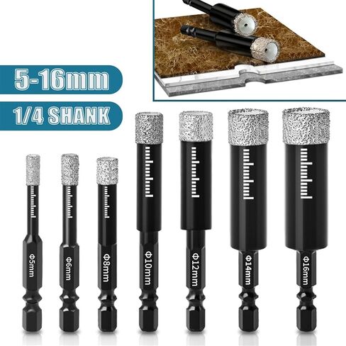 5-16mm Hexagonal Shank Brazed Dry Ceramic Tile Diamond Drill Bit Hole Saw Marble Ceramic Granite Porcelain Cup Saw Hole Opener (Color : /, Size : 10mm) in Kuwait