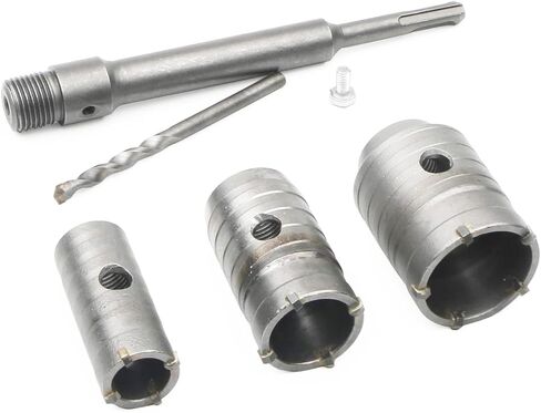 Carbide Steel Wall Hole Saw Drill Bit Set, 200mm Connecting Rod | Dia 30mm 40mm 50mm SDS Plus Shank Drill Bit Cutter for Brick Concrete Cement Stone in Saudi Arabia