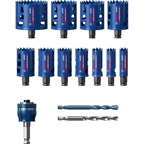 Bosch Professional 14x Expert Tough Material Hole Saw Set (Ø 20-76 mm, Accessories Rotary Impact Drill) in Kuwait