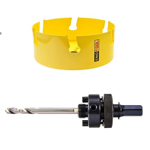 MaxTool 5-3/4" TCT Hole Saw Set 146mm Carbide Tip Holesaw 2.25" Deep 7/16" Hex Shank w Pilot Drill 4-Piece for Tough Abrasive Material; CT00Y57R548EA in Kuwait