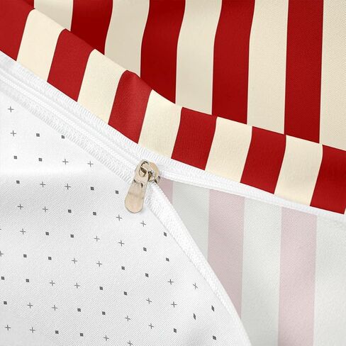 Feelyou Stripes Duvet Cover Toddler Size Geometric Comforter Cover for Boys Girls Modern Striped Art Bedding Set 2Pcs Luxury Room Decor Red in Kuwait
