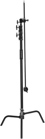 Flashpoint 10.5' C Light Stand on Turtle Base Kit with Two Tier Spring Loaded Riser Column, 40" Grip Arm, Two 3" Gobo Heads and Baby Pin, Black, this C Stand is Suitable for Cinema and Still Studios in Kuwait