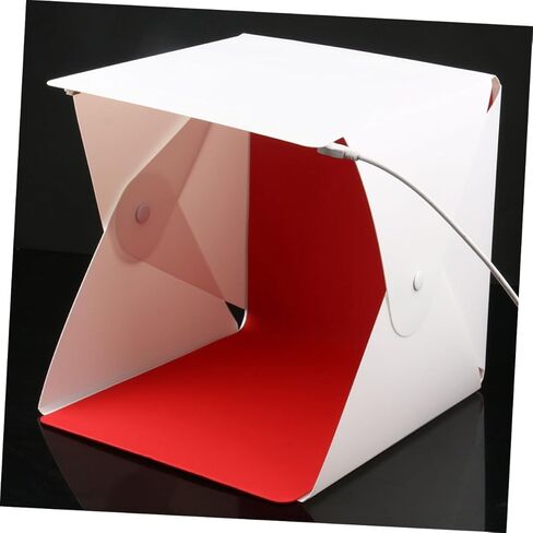 Alipis 20cm Portable Folding Photo Light Tent with LED Double Light Strips, Mini Photography Softbox with 4 Color Backdrops for Product Shooting in Kuwait