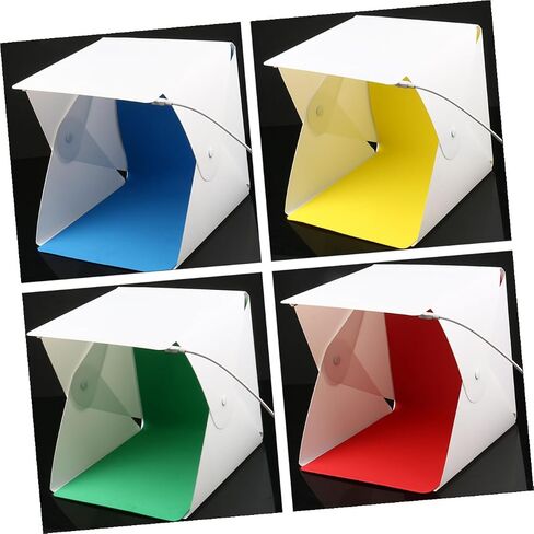 Homoyoyo Portable Folding Photo Light Box Tent with 20cm LED Strips, Mini Photography Studio Kit with 4 Colored Backdrops for Product and Jewelry Shooting in Kuwait