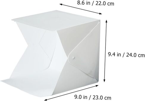 Toddmomy 20cm Mini Photography Light Box Tent Kit with Dual LED Strips, Portable Folding Photo Light Tent for Jewelry and Small Product Shooting, Includes 2 Color Backdrops in Kuwait