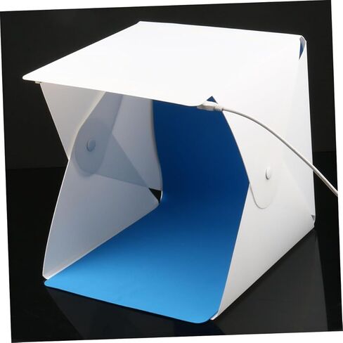 Toddmomy 20cm Mini Photography Light Box Tent Kit with Dual LED Strips, Portable Folding Photo Light Tent for Jewelry and Small Product Shooting, Includes 2 Color Backdrops in Kuwait