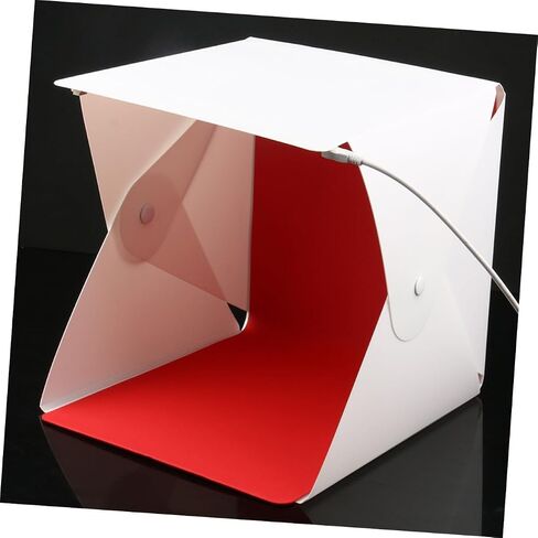 Toddmomy 20cm Mini Photography Light Box Tent Kit with Dual LED Strips, Portable Folding Photo Light Tent for Jewelry and Small Product Shooting, Includes 2 Color Backdrops in Kuwait