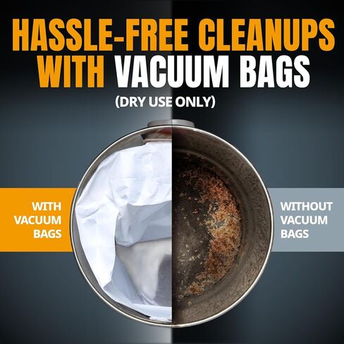POWERTEC 23743 VF3502 Size A Shop Vac Bags for Ridgid 2 Pack, 12-16 Gal. Vacuum Bags for Ridgid HD1200, HD1400 Wet Dry Vac (75002) in Kuwait