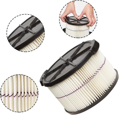 2 Pack CMXZVBE38741 Filter Replacement for Craftsman Shop Vac 3 & 4 Gallon | Compatible with 3 and 4 Gallon Wet Dry Vacuums, Replaces CMXEVBE17040 Purple Stripe 1/2 Height Filter Part in Kuwait