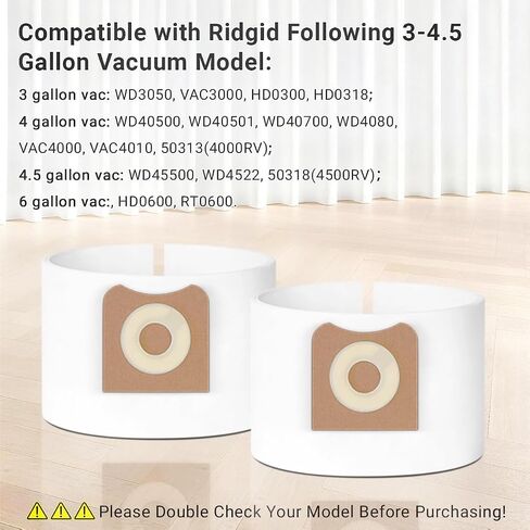 VF3501 Vacuum Bags Fit for Ridgid 3-4.5 Gallon Wet Dry Vac, Size C(12 Pack) | Fit For Ridgid 4 Gallon Shop Vac Bags, Part# 23738 VF3501, Type C, WS32045F. in Kuwait