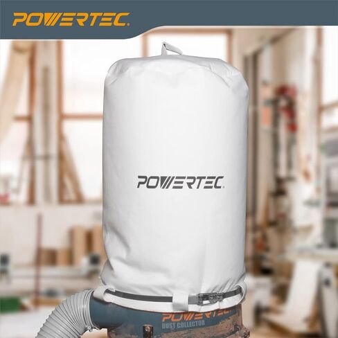 POWERTEC 70333 Dust Collector Bag, 21" x 31", 1 Micron Filter, For JET, Grizzly, Shop Fox, Wen, Harbor Freight, and POWERTEC DC-1512 in Kuwait