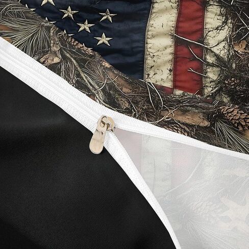 Feelyou American Flag Duvet Cover Toddler Size Independence Day Bedding Set Breathable Soft Fourth of July 4‌ Comforter Cover 2Pcs Memorial Day Bedroom Decor ‌Pine Cone‌ in Kuwait