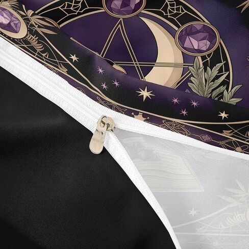Erosebridal Celestial Pentagram Toddler Duvet Cover Gothic Raven Soft Breathable for Teens Bedding Set Mystical Wizard Room Decor Comforter Cover,Vintage Candle Bed Set in Kuwait