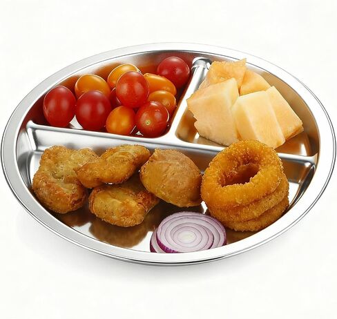 PandaEar Set of 3 Silicone Baby Bibs & 3 Pack Stainless Steel Divided Plates in Kuwait