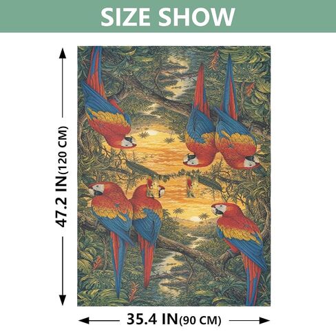 Macaw Parrots Pattern Baby Car Seat Cover Nursing Cover Up | Muslin-like Cotton Blend, Breathable, Multi-use, Newborn Essentials Must Haves, Fits Most Strollers, for Babies Boys Girls in Kuwait