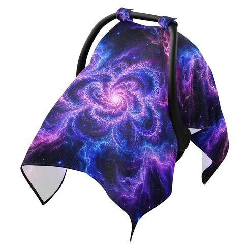 Space Galaxy Pattern Baby Car Seat Cover Nursing Cover Up | Muslin-like Cotton Blend, Breathable, Multi-use, Newborn Essentials Must Haves, Fits Most Strollers, for Babies Boys Girls in Kuwait