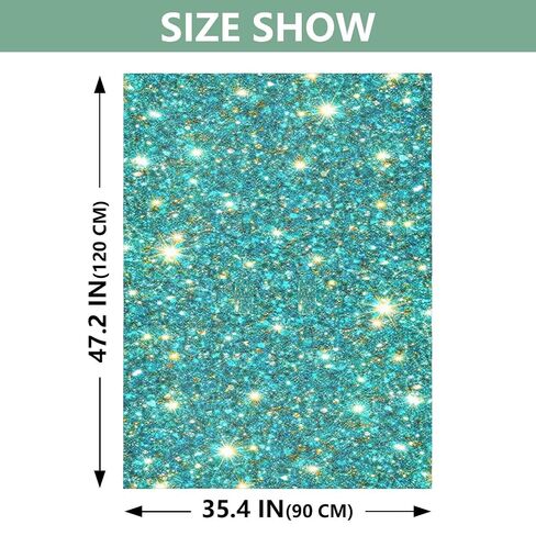 Glitter Teal Pattern Baby Car Seat Cover Carseat Canopy Cover | Muslin-like Cotton Blend, Breathable, Multi-use, Newborn Essentials Must Haves, Fits Most Strollers, for Babies Boys Girls in Kuwait