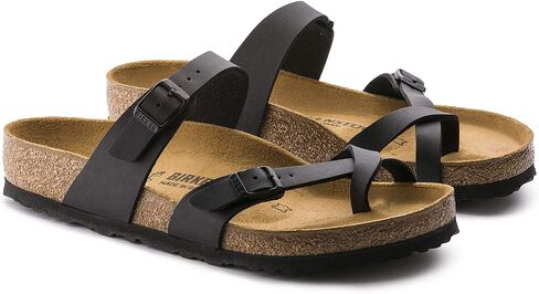Birkenstock Women's Mayari Birko-Flor Sandal Standard Fit - Toe Loop Slip On Sandal UK7 - EU40 - US9 - AU8 Black in Kuwait
