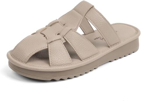 VJH confort Women's Woven Closed Toe Slide Sandals, Comfortable Flat Slippers, Breathable Casual Summer Sandals for Everyday Wear in Kuwait