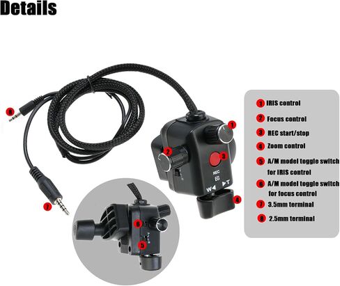 Fotga Camcorder Zoom Lanc Remote Controller IRIS Focus Video Recording Control for Panasonic HC-X1 HC-PV100 AG-AC30 AG-UX90mc UX180 HC-X1000 AG-AC90 AC90MC DVC33 DVC63 DVC15 180B Camera in Kuwait