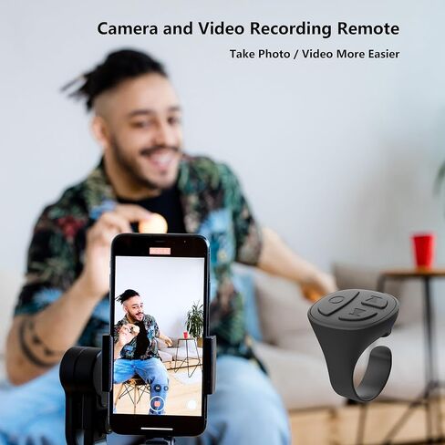 TikTok Scrolling Ring Bluetooth Camera Remote Control, Fingertip Wireless Scroller Page Turner Clicker for Kindle APP Compatible with iPhone iPad Android Phone (Graphite Black Single Ring) in Kuwait