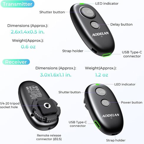 for Fujifilm Rechargeable Camera Remote Control Wireless Shutter Release | Compatiable with Fuji X-S20, X-S10,X-A5,X-T100,X-T50,X-H1,XF10,X-T200,X-E4,GFX 100II,X-M5,GFX100RF,X-E5 in Kuwait