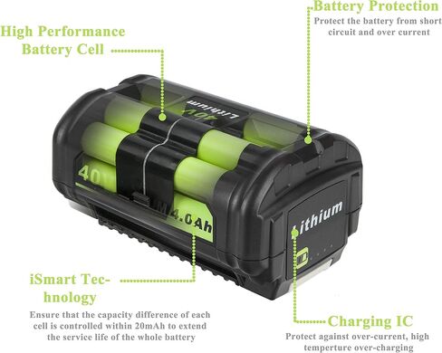 Replacement Battery for Ryobi 40v Battery OP4015 OP4050A OP4040 OP4050 Compatible with Ryobi 40V Cordless Power Tools, Capacity 4.0Ah in Kuwait