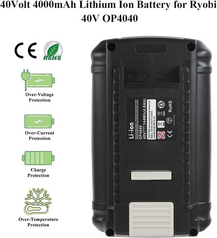 Replacement Battery for Ryobi 40v Battery OP4015 OP4050A OP4040 OP4050 Compatible with Ryobi 40V Cordless Power Tools, Capacity 4.0Ah in Kuwait