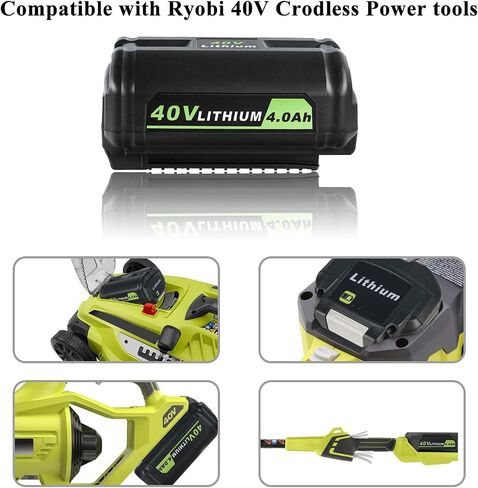 Replacement Battery for Ryobi 40v Battery OP4015 OP4050A OP4040 OP4050 Compatible with Ryobi 40V Cordless Power Tools, Capacity 4.0Ah in Kuwait