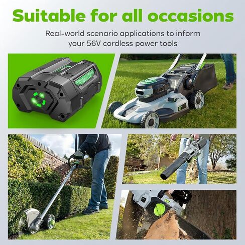 Djsanu Upgraded 5.3 Ah Compatible for EGO 56V Battery, Compatible with EGO Power Tools, High Capacity, Multi Protection, Smart LED Indicators, only Suitable for CH2100, CH3200, CH5500, CH7000, CH2800D in Kuwait
