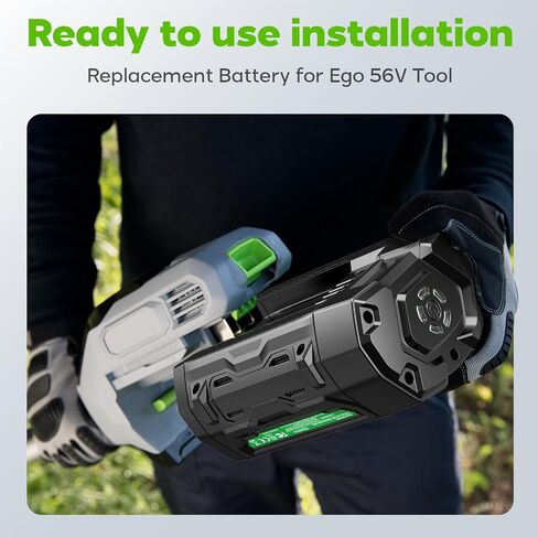 Djsanu Upgraded 5.3 Ah Compatible for EGO 56V Battery, Compatible with EGO Power Tools, High Capacity, Multi Protection, Smart LED Indicators, only Suitable for CH2100, CH3200, CH5500, CH7000, CH2800D in Kuwait