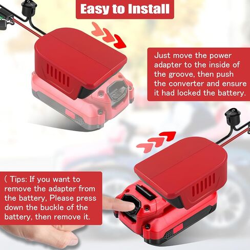 2 Pack Power Wheel Adapter for Craftsman 20V Battery,Dock Battery Adapter with Fuse, Wire Terminal,14 Gauge Wire Power Convertor for Rc Car, Robotics, DIY use, and Work Lights in Kuwait