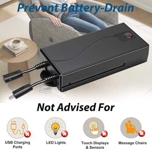 2 Pack Battery Pack for Reclining Furniture,Recliner Battery Packs Fits for 2 Pin, Universal Wireless Batteries for Reclining Furniture with Charger for Electric Recliner,Sofa,Couch,Lift Chair in Kuwait