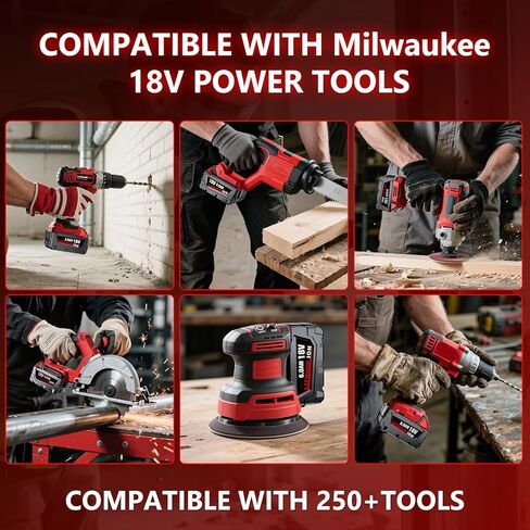 Replacement for Milwaukee M18 Battery, 6000mAh 18V Lithium High-Capacity Batteries Compatible with M18 Cordless Power Tools and Charger 48-11-1850 48-11-1860 48-11-1828 48-11-1815 48-11-1822 (4PACK) in Kuwait