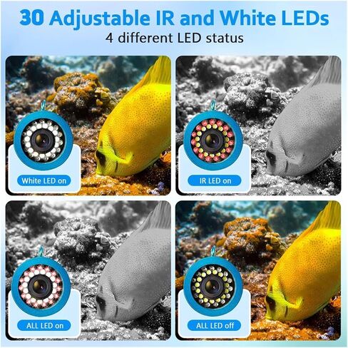15M/30M Underwater Video Fishing Camera Fish Finder Cam Double Lamp 30pcs LEDs for ICE/SEA in Kuwait