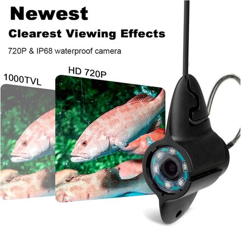 4.3 Inch 15M Cable Portable Underwater Fish Finder 6 IR LEDs Fishing Camera Fixed on Rod 1000TVL IP68 for Lake Ice in Kuwait