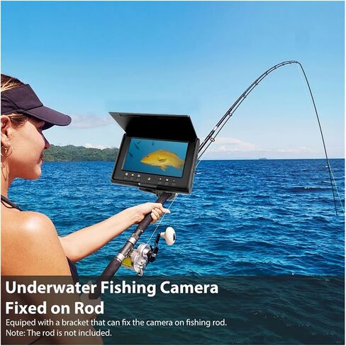 4.3 Inch 15M Cable Portable Underwater Fish Finder 6 IR LEDs Fishing Camera Fixed on Rod 1000TVL IP68 for Lake Ice in Kuwait