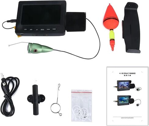 Fish Finder Underwater Fishing Camera 15M/30M 1200TVL 4.3 inch Monitor 6PCS 1W LED Night Vision for Ice Sea in Kuwait