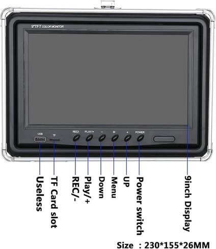 9 Inch DVR Recorder 20m Underwater Fishing Video Camera Fish Finder IP68 Waterproof 38 LEDs 360 Degree Rotating in Kuwait