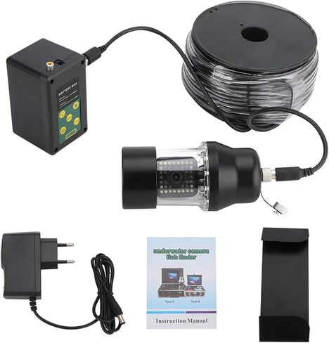 9 Inch DVR Recorder 20m Underwater Fishing Video Camera Fish Finder IP68 Waterproof 38 LEDs 360 Degree Rotating in Kuwait