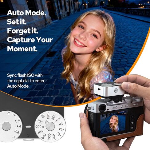 ZENIKO ZA-12B Dual Dial Retro Mini Flash - 2.5s Recycle, 7-Level Power, 400 Shots Single-Contact hotshoe Camera Flash for Fujifilm XM5/XT3, Sony A7M3, Ricoh GR3/4 Camera(Black) in Kuwait