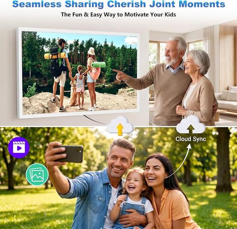 27" Digital Calendar Picture-Frame for-Wall-Planner – Touchscreen Electronic Calendar for Family Meal Schedules, No Subscription, Sync Online Cal, Chore Charts, Star Reward, Wall Mounted, Gift for Dad in Kuwait