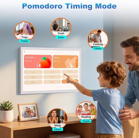 27" Digital Calendar Picture-Frame for-Wall-Planner – Touchscreen Electronic Calendar for Family Meal Schedules, No Subscription, Sync Online Cal, Chore Charts, Star Reward, Wall Mounted, Gift for Dad in Kuwait