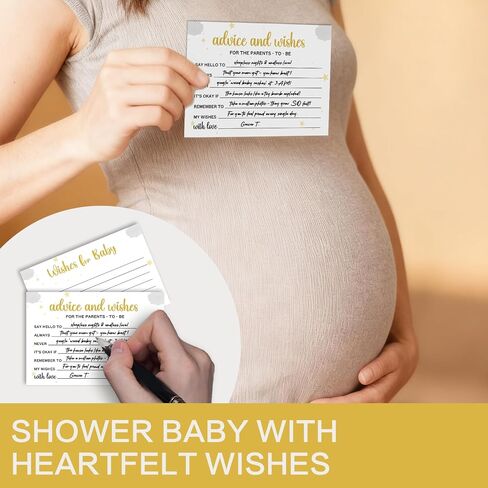 Outer Space Baby Shower Advice Cards with Keepsake Box, 50 Pcs Message Notes for Expecting Parents, Galaxy Boy Theme Guest Book Alternative, Party Activity Game, New Baby Memory Gift - A06 in Kuwait