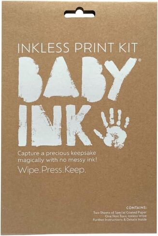 Inkless Print Kit – Mess-Free Baby Hand & Footprint Keepsake, Non-Toxic, Black in Kuwait