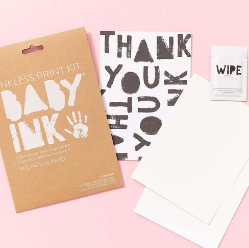 Inkless Print Kit – Mess-Free Baby Hand & Footprint Keepsake, Non-Toxic, Black in Kuwait