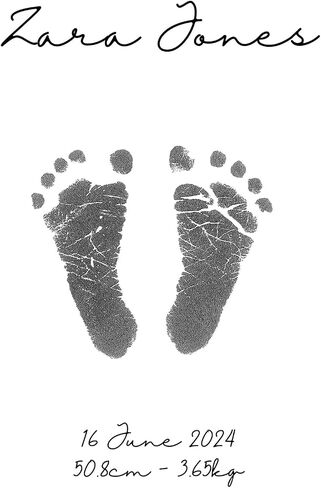 Inkless Print Kit – Mess-Free Baby Hand & Footprint Keepsake, Non-Toxic, Black in Kuwait