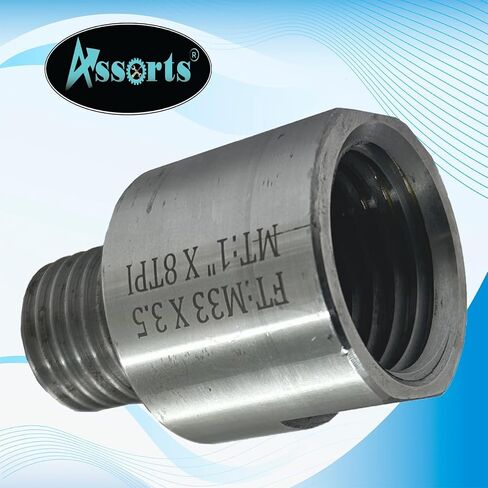 Quality Woodworking Lathe Headstock Spindle Adapter (FT M33 x 3.5 to MT 1" x 8 TPI) in Kuwait