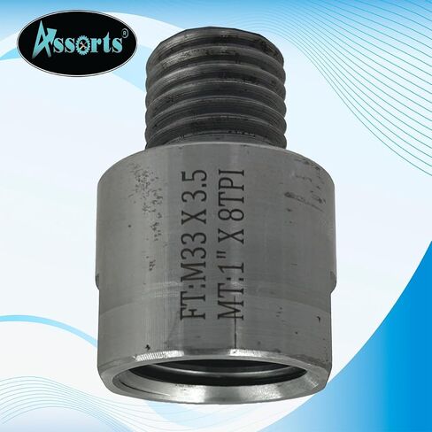 Quality Woodworking Lathe Headstock Spindle Adapter (FT M33 x 3.5 to MT 1" x 8 TPI) in Kuwait